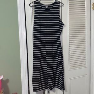 A black and white stripped dress. Fits well and form fitting